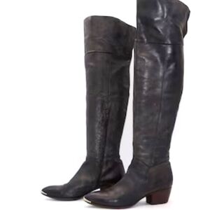 Vic Matié Over-The-Knee Leather Boots Pointed Toe. Sz: EU 38 US 8.